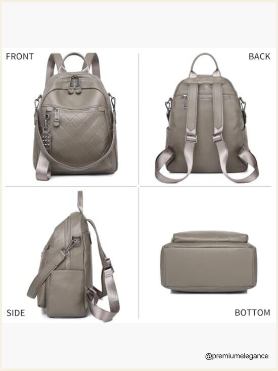 Genuine Leather Backpack Purse Women Convertible Shoulder Bag Travel